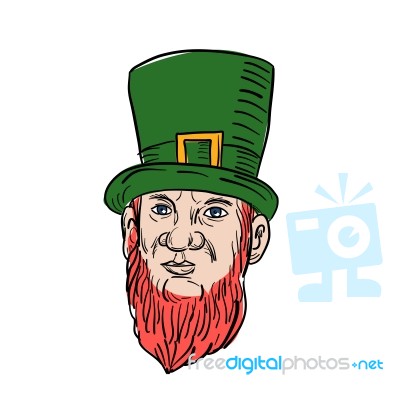 Irish Leprechaun Wearing Top Hat Drawing Stock Image Irish Leprechaun Wearing Top Hat Drawing Stock Image