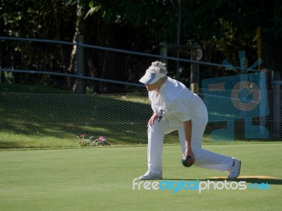 Isle Of Thorns, Sussex/uk - September 11 : Lawn Bowls Match At I… Stock Photo