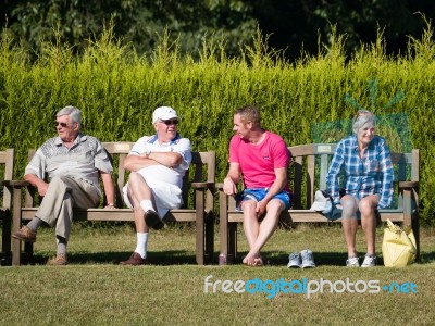 Isle Of Thorns, Sussex/uk - September 11 : Spectators At A Lawn Stock Photo