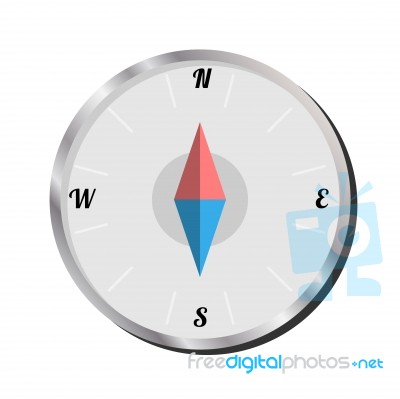 Isolated Compass On White Background,  Illustration Stock Image
