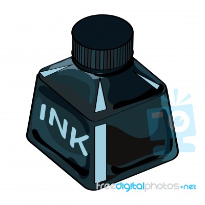 Isolated Ink Bottle Cartoon -  Illustration Stock Image