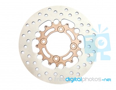 Isolated New Disc Brake For Motorcycle Stock Photo