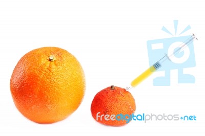 Isolated Orange Injection Stock Photo