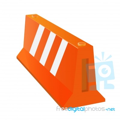 Isolated Plastic Barrier -  Illustration Stock Image