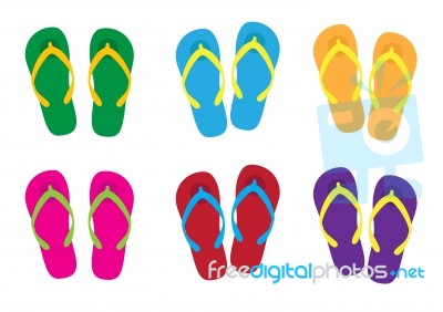 Isolated Slippers With Colorful Colors For Holiday, Slippers Stock Image