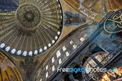 Istanbul, Turkey - May 26 : Interior View Of The Hagia Sophia Museum In Istanbul Turkey On May 26, 2018 Stock Photo