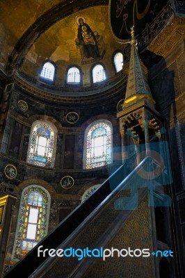 Istanbul, Turkey - May 26 : Interior View Of The Hagia Sophia Museum In Istanbul Turkey On May 26, 2018 Stock Photo