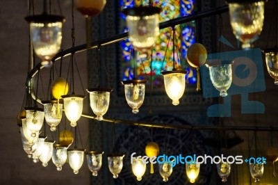 Istanbul, Turkey - May 28 : Interior View Of The Suleymaniye Mosque In Istanbul Turkey On May 28, 2018 Stock Photo