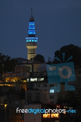 Istanbul, Turkey - May 29 : Night-time View Of Buildings In Istanbul Turkey On May 29, 2018 Stock Photo