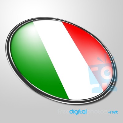 Italian Badge Represents National Flag And Badges Stock Image