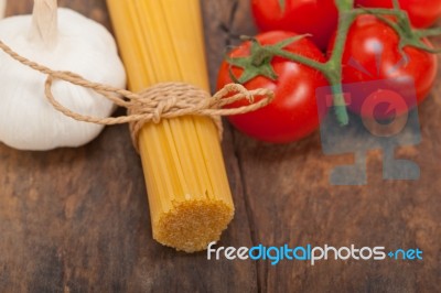 Italian Basic Pasta Ingredients Stock Photo