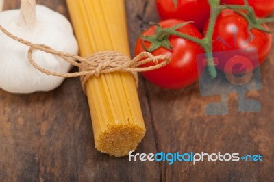 Italian Basic Pasta Ingredients Stock Photo