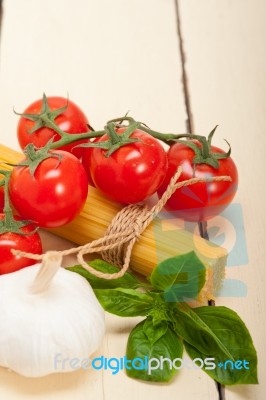 Italian Basic Pasta Ingredients Stock Photo