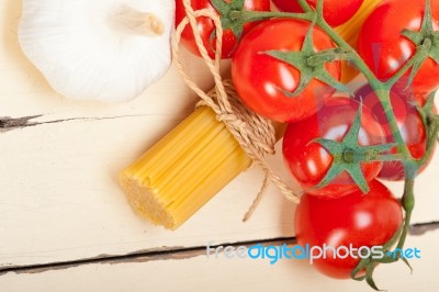 Italian Basic Pasta Ingredients Stock Photo