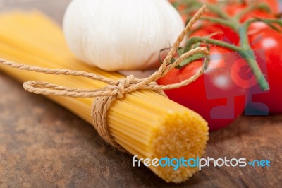 Italian Basic Pasta Ingredients Stock Photo