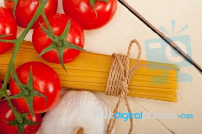 Italian Basic Pasta Ingredients Stock Photo