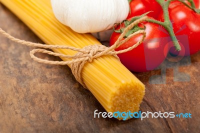 Italian Basic Pasta Ingredients Stock Photo