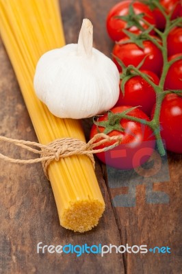 Italian Basic Pasta Ingredients Stock Photo