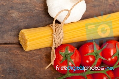 Italian Basic Pasta Ingredients Stock Photo