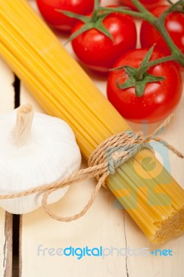 Italian Basic Pasta Ingredients Stock Photo