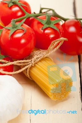 Italian Basic Pasta Ingredients Stock Photo