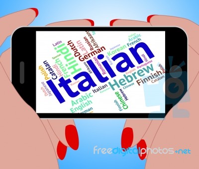 Italian Language Indicates Speech Text And Foreign Stock Image