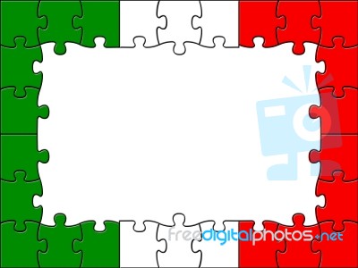 Italy Jigsaw Indicates Empty Space And Copyspace Stock Image