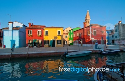 Italy Venice Burano Island Stock Photo