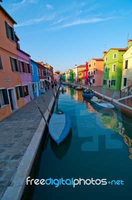 Italy Venice Burano Island Stock Photo