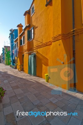 Italy Venice Burano Island Stock Photo