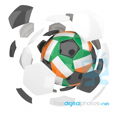 Ivory Coast Flag Soccer Ball Isolated White Background Stock Image