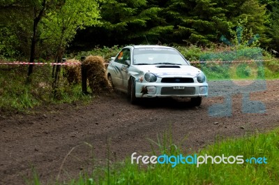 J. Connors Driving Subaru Impreza Stock Photo