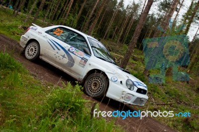 J. Connors Driving Subaru Impreza Stock Photo