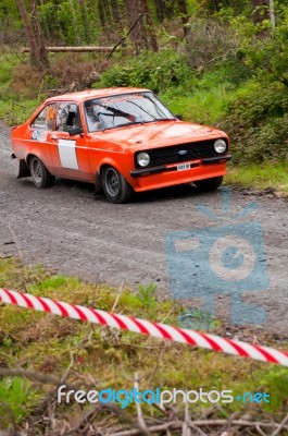 J. Kenneally Driving Ford Escort Stock Photo