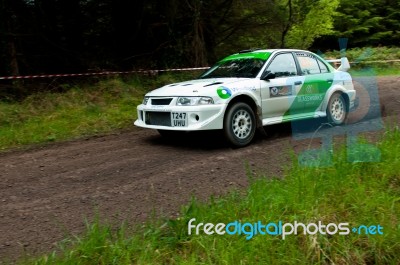 J. Laverty Driving Mitsubishi Evo Stock Photo J. Laverty Driving Mitsubishi Evo Stock Photo