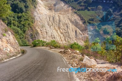 Jalapa District Mountain Landscape Along The Road Near Miramundo… Stock Photo