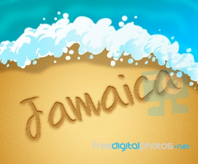 Jamaica Holiday Means Caribbean Tropical Beach Vacation Stock Image