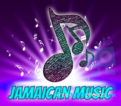 Jamaican Music Means Sound Tracks And Harmonies Stock Image