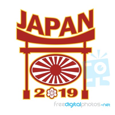 Japan 2019 Rugby Ball Pagoda Stock Image