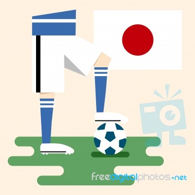 Japan National Soccer Kits Stock Image