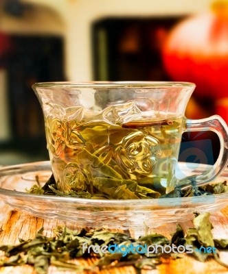Japanese Green Tea Shows Health Beverage And Drinks Stock Photo