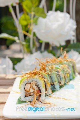 Japanese Sushi Rolls Maki Sushi Stock Photo