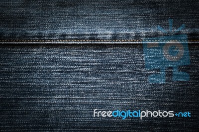 Jeans Texture With Seam Stock Photo