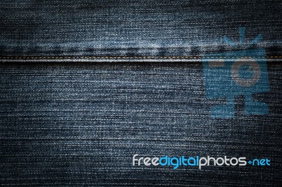 Jeans Texture With Seam Stock Photo