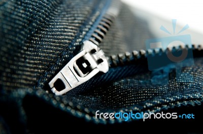 Jeans Zip Stock Photo