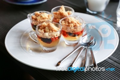 Jelly With Assorted Fruits Stock Photo