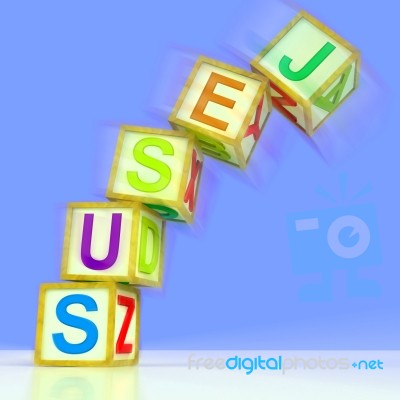 Jesus Letters Mean Christianity Faith And Saviour Stock Image