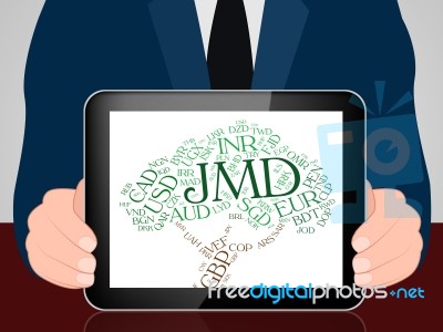 Jmd Currency Means Jamaican Dollars And Banknotes Stock Image