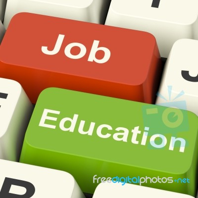 Job And Education Computer Keys Stock Image
