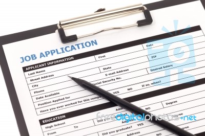 Job Application Form Stock Photo